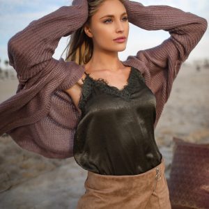 Suede Wrap Skort Women's Stretchy Skirt Shorts